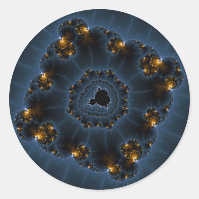 Natt Prowler Fractal Art Runt Klistermärke (Framsida)