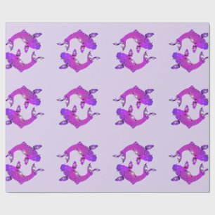 Nätt purpurfärgad Pisces fisk Presentpapper