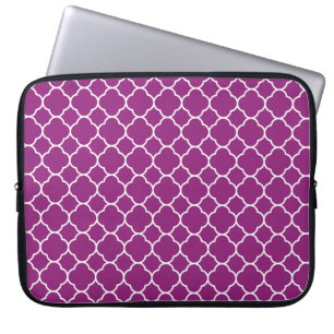 Nätt purpurfärgat Quatrefoil mönster Laptop Fodral