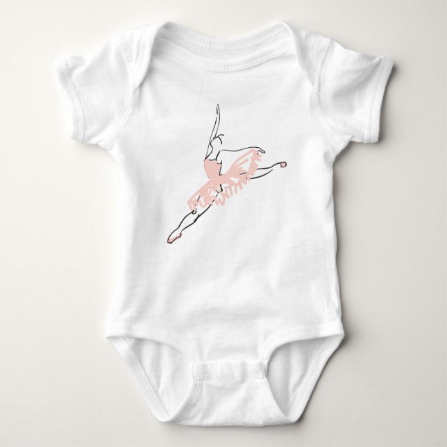Nätt rosa Ballerina T-shirt (Framsida)