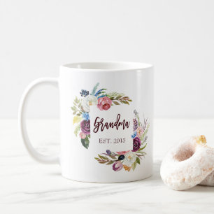 Nätt rosa Boho blommar mormor Kaffemugg