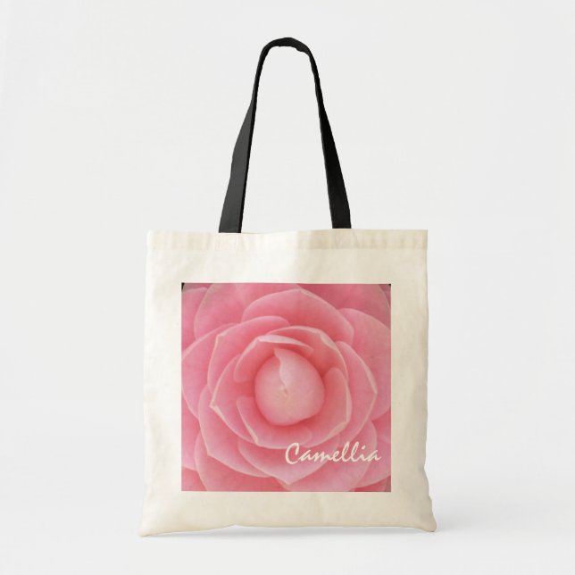 Nätt rosa Camelliabudget Totebag Tygkasse (Framsidan)