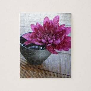 Nätt rosa chrysanthemum i zenstil pussel