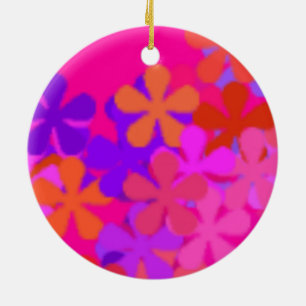 Nätt rosa daisy>Roundprydnadar Julgransprydnad Keramik