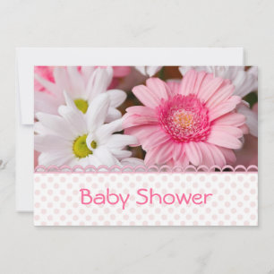 Nätt rosa daisybaby showerinbjudan inbjudningar