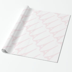 Nätt rosa Eiffel torn som slår in papper Presentpapper