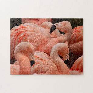 Nätt rosa flamingotryckpussel pussel