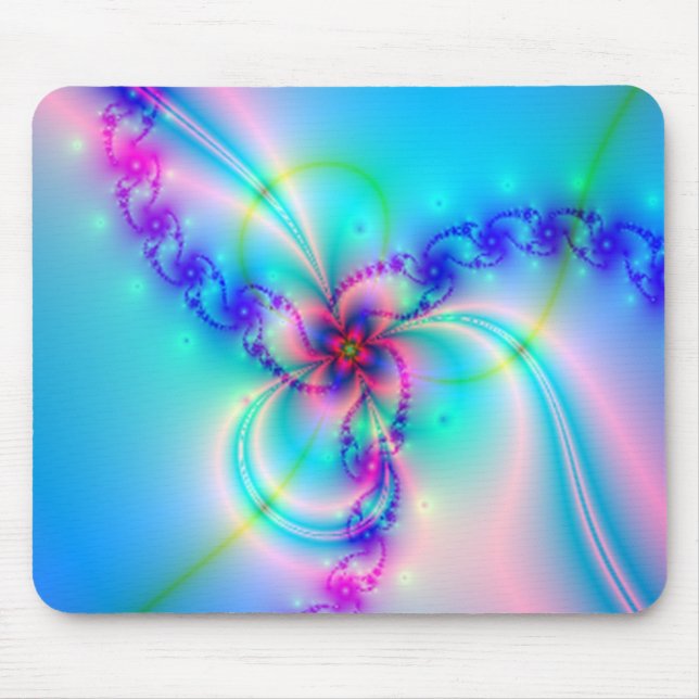 Nätt rosa Fractalblomma Musmatta (Framsidan)