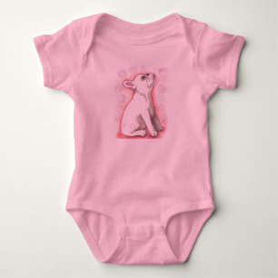 Nätt rosa fransk bulldoggbebisbodysuit t-shirt