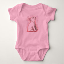 Nätt rosa fransk bulldoggbebisbodysuit