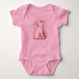Nätt rosa fransk bulldoggbebisbodysuit tröja