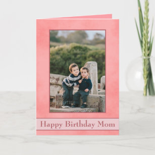 Nätt rosa grattis på födelsedagenmammafoto kort