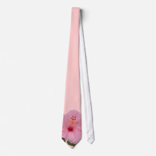 Nätt rosa hibiskus slips