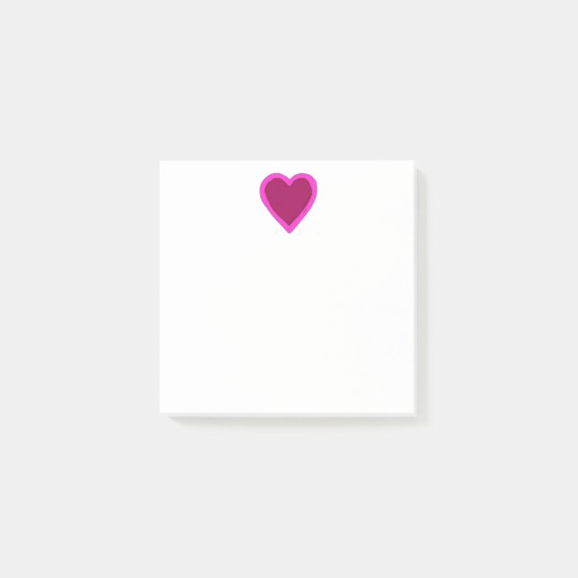 Nätt rosa hjärta som Posta-det noterar Post-it Block (Framsida)