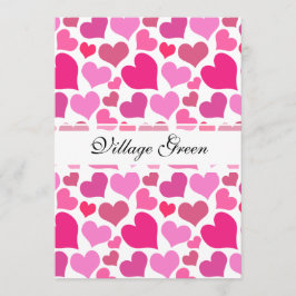 Nätt rosa hjärtor för Bachelorette eller brud Inbjudningar