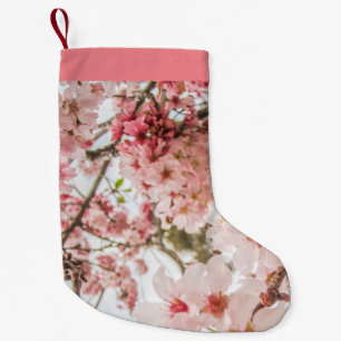 Nätt rosa körsbärblommar - liten julstrumpa