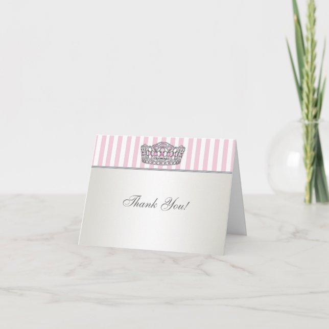 Nätt rosa kort för Princess tack (Framsida)