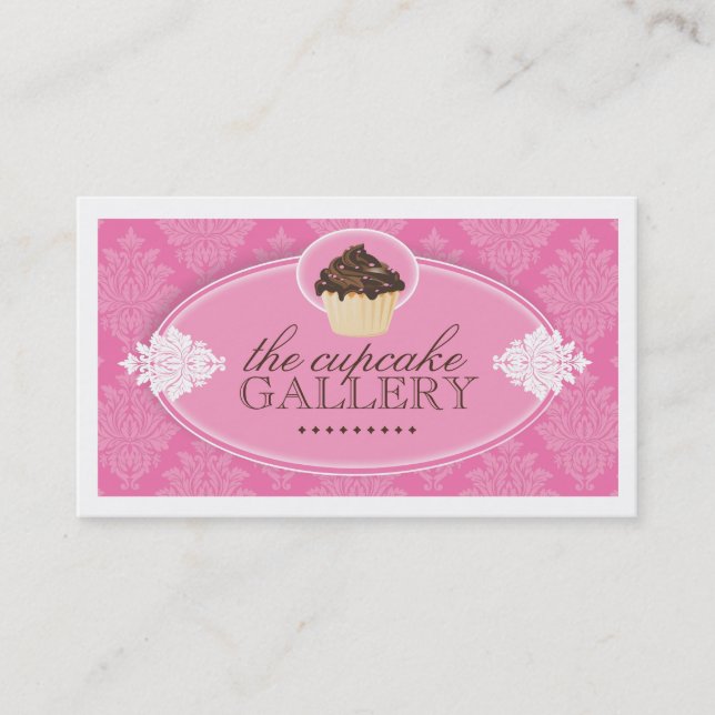 Nätt rosa muffinvisitkort visitkort (Framsida)