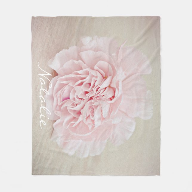 Nätt rosa nejlika vid JoMazArt Fleecefilt (Framsidan)