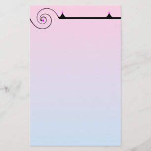 Nätt rosa- och blåttpapper brevpapper