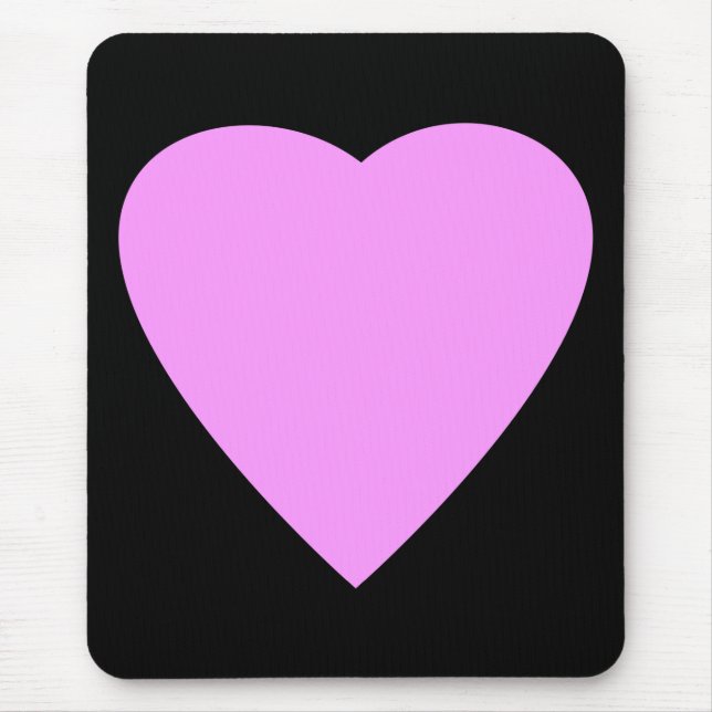 Nätt rosa och svart kärlekHeart. Musmatta (Framsidan)