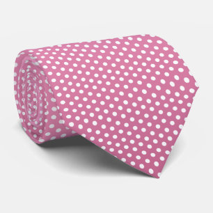 Nätt rosa- och vitpolka dots slips