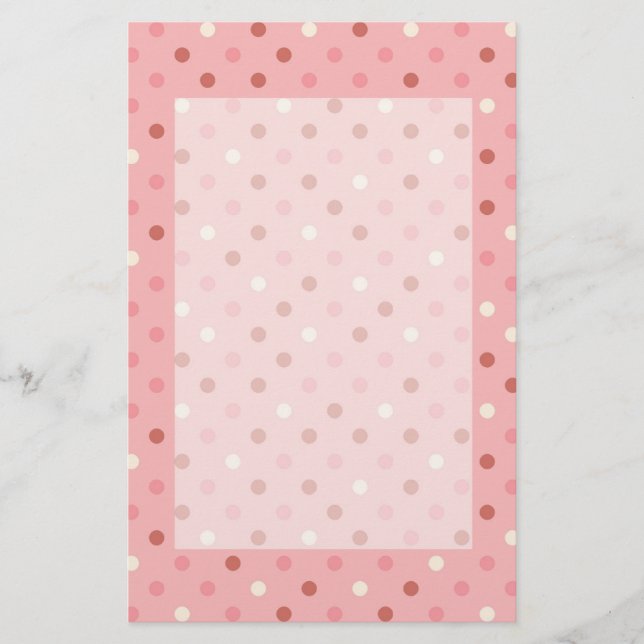 Nätt rosa polka dots brevpapper (Framsida)