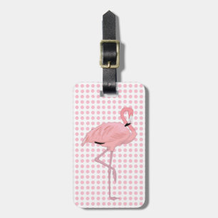 Nätt rosa polka dots & Flamingoanpassningsbar Bagagebricka