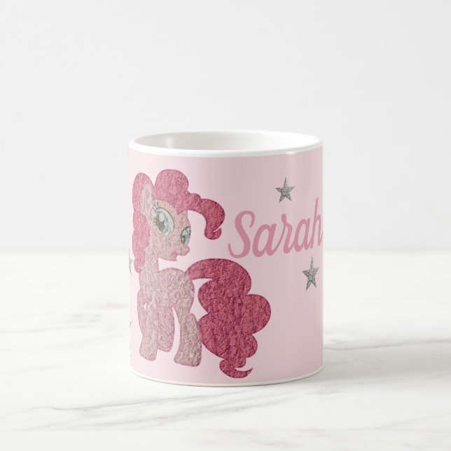 Nätt rosa ponny Personnalised Kaffemugg (Center)
