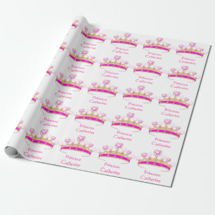Nätt rosa Princess Kröna Valfri Anpassningsbar Presentpapper