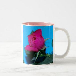 Nätt rosa ros Två-Tonad mugg