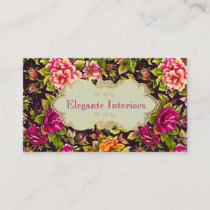 Nätt rosa rosblommigtvisitkort visitkort