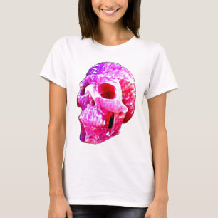 Nätt rosa skalleT-tröja Tee Shirt