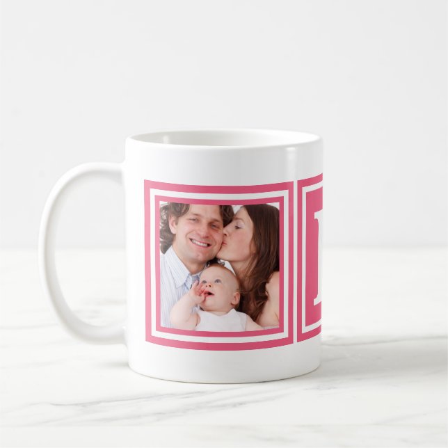 Nätt rosor 2 foto med den stora monogramen kaffemugg (Vänster)
