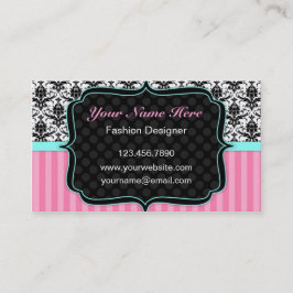 Nätt rosor, svartvit damastast visitkort