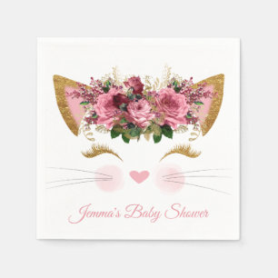 Nätt servetter för kattungebaby showerpapper