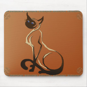 Nätt Siamese katt Mousepad för sitta Musmatta