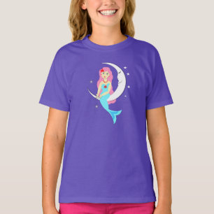 Nätt sjöjungfru på månen tee shirt