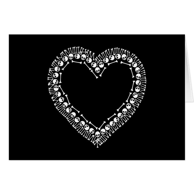 Nätt skallehjärta hälsningskort (Framsidan Horizontal)
