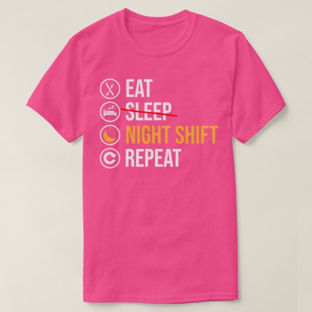 Natt Skift Worker Funny Satt T Shirt (Design framsida)