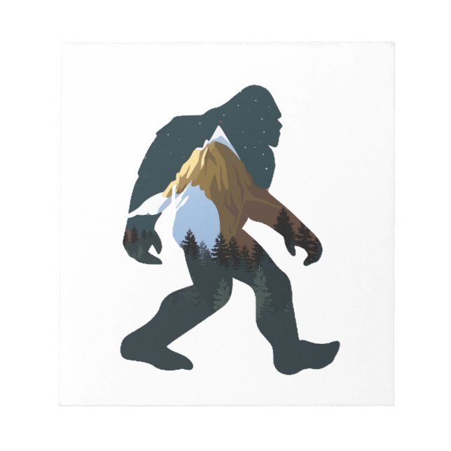 Natt Skog Bigfoot Anteckningsblock (Framsida)