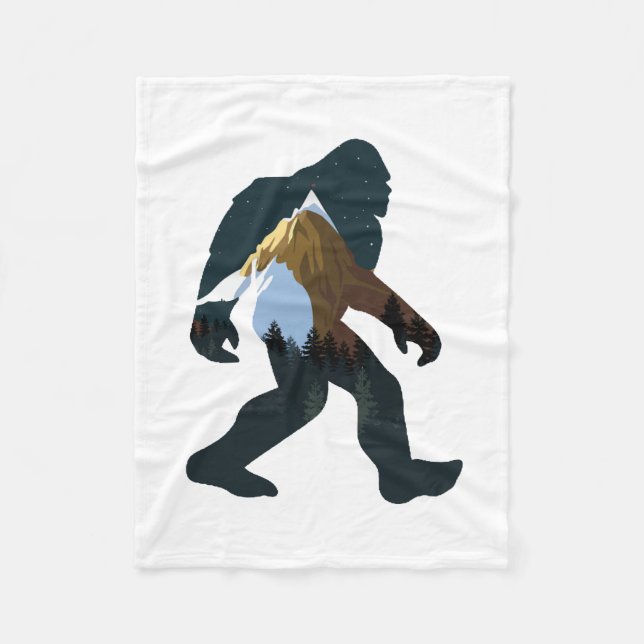 Natt Skog Bigfoot Fleecefilt (Framsidan)