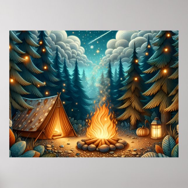 Natt Skogscamping Poster (Framsidan)