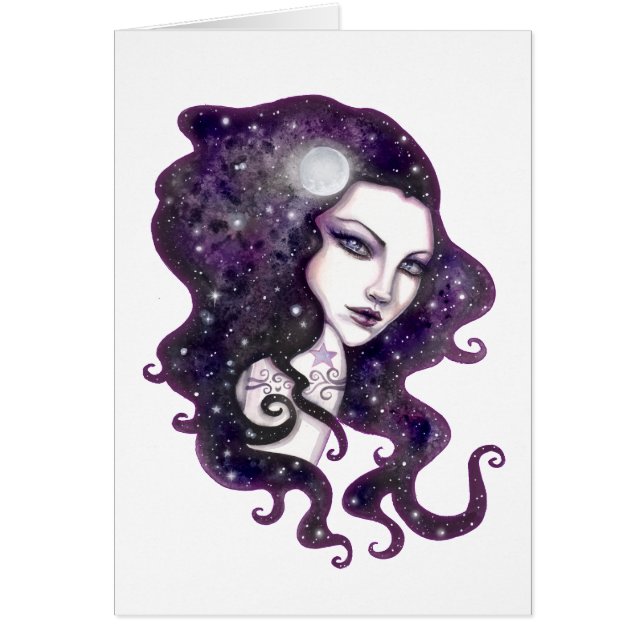 Natt Skye Fantasy Celestial Artwork Hälsningskort (Framsidan)