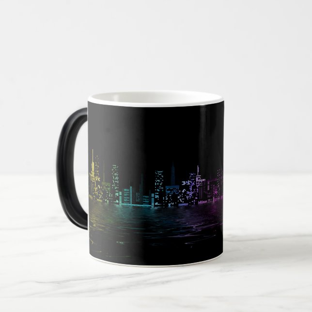 Natt Skyline Magisk Mugg (Framsida vänster)