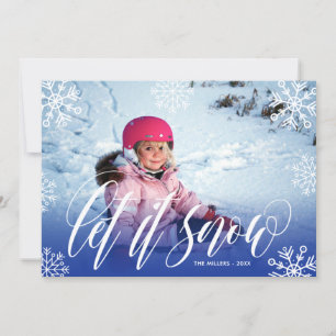 Nätt snöflingor - låt det snöa - julfoto julkort