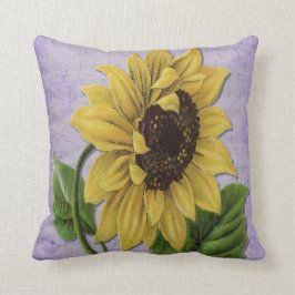 Nätt solros på notblad kudde