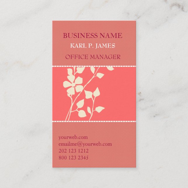 Nätt sommarblommigt visitkort (Framsida)