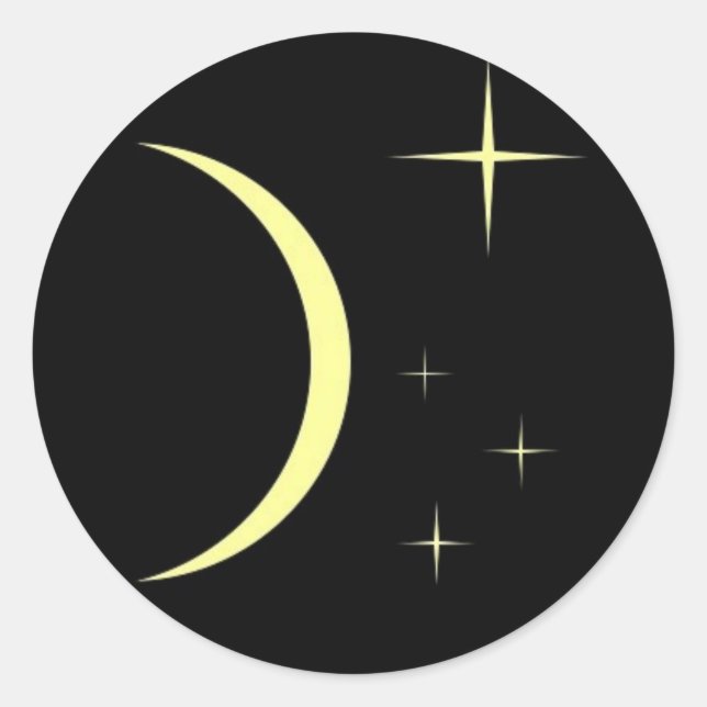 Natt Stickers Runt Klistermärke (Framsida)