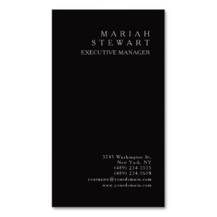 Natt Svart Minimalistisk Elegant Modern Enkel Magnetiska Visitkort